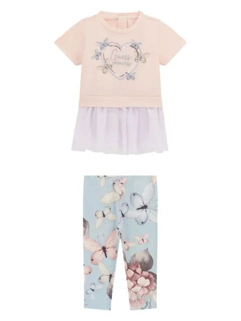 guess kids set de dos pantalones con logo estampado
