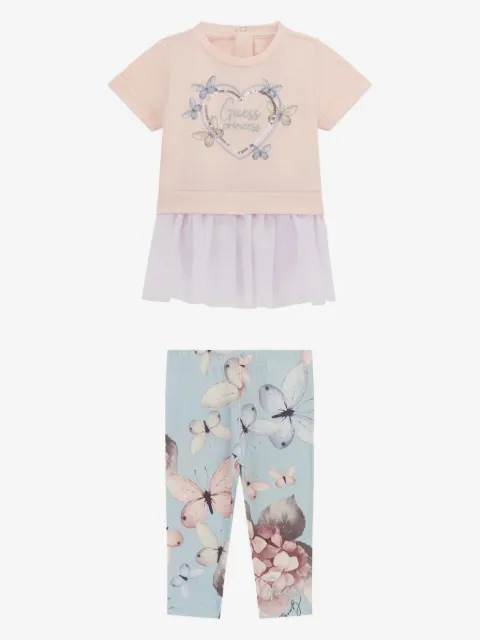 guess kids set de dos pantalones con logo estampado