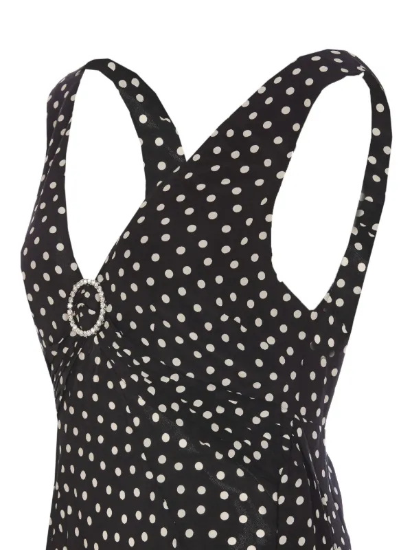 Rixo Polka Dot Dress | Black | FARFETCH JO