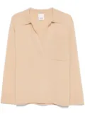 Allude split-neck sweater - Neutrals