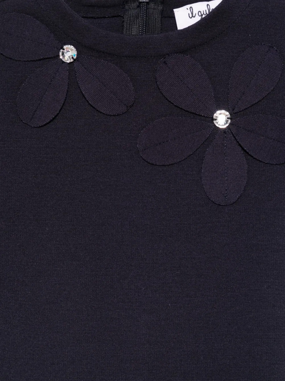Il Gufo Jurk met bloemenpatch Blauw