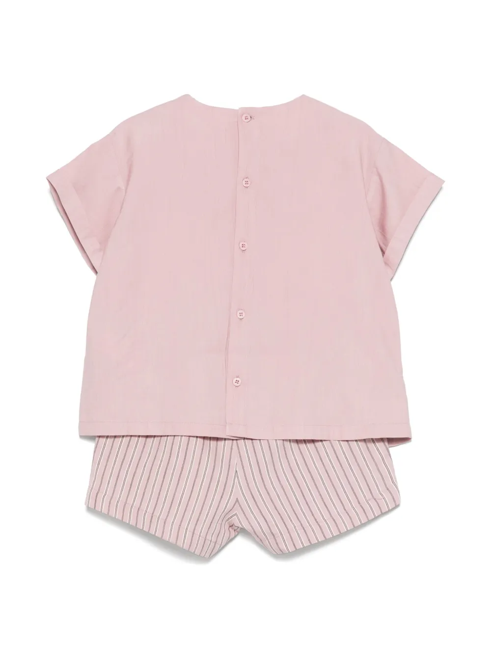 Il Gufo striped shorts and T-shirt set - Roze