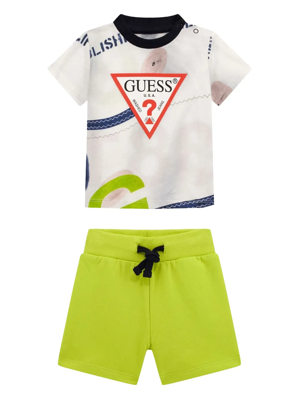 Guess kids Shorts met logoprint Groen