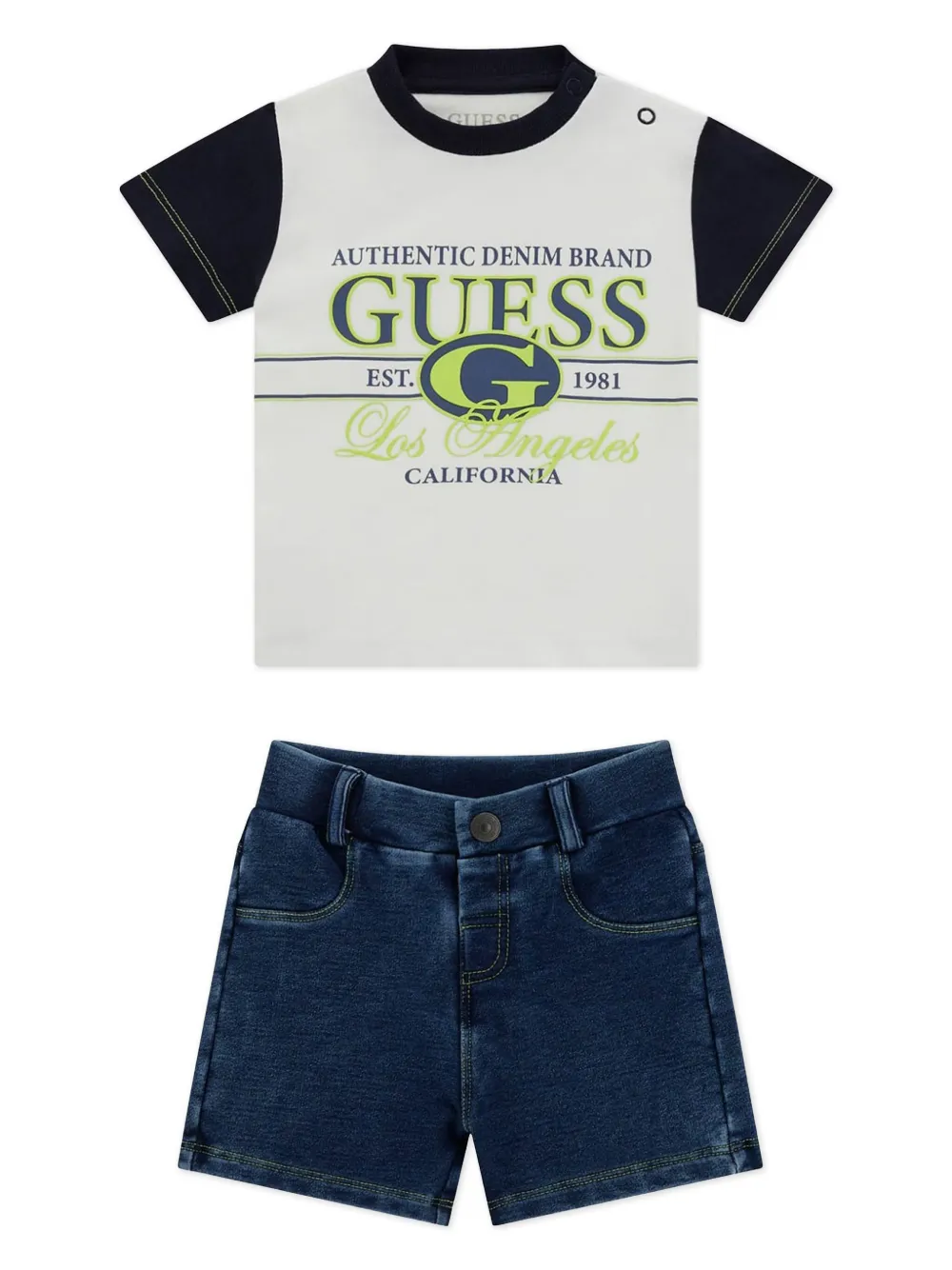 Guess kids Shorts met logoprint Blauw