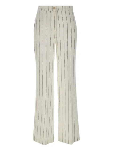 kaos pantalones rectos con rayas estampadas