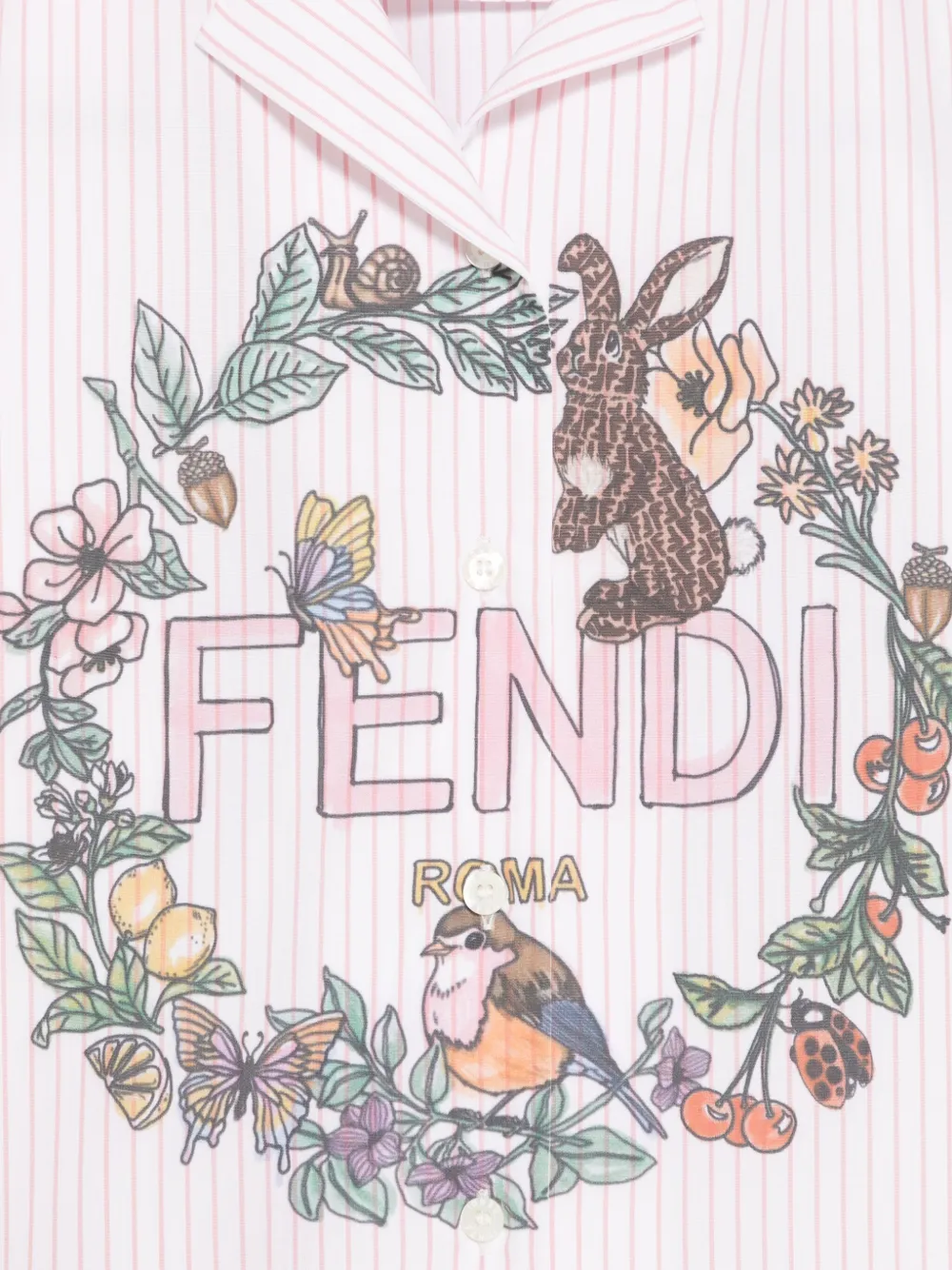Fendi Kids Shirt met logoprint Roze