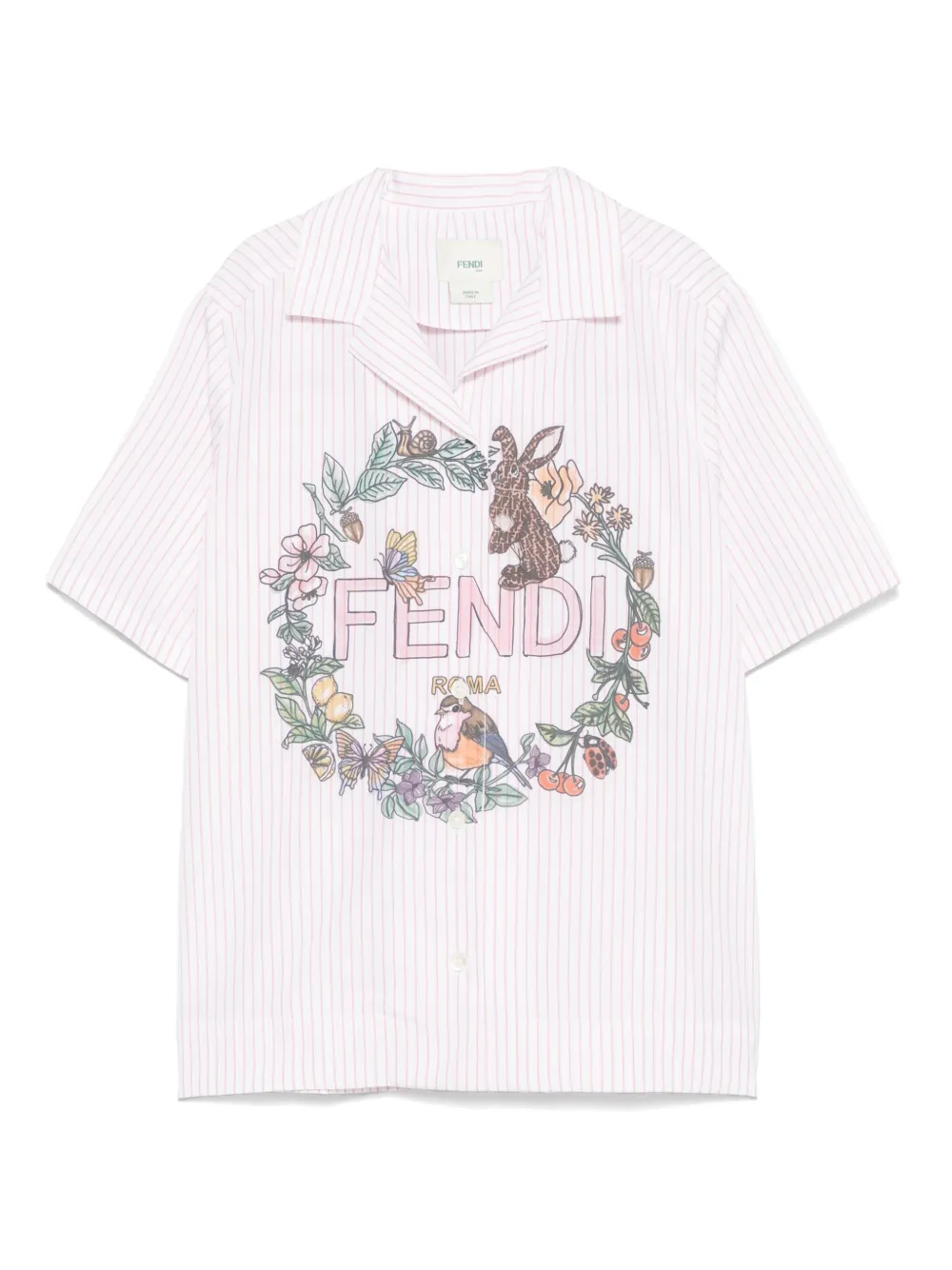 Fendi Kids Shirt met logoprint Roze