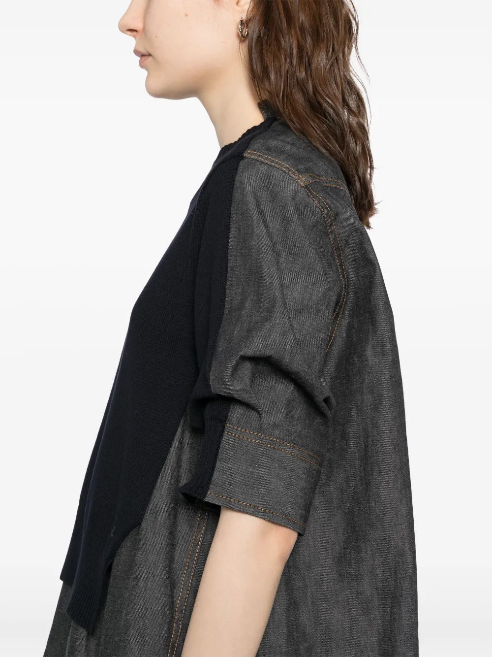 sacai Top met vlakken Blauw