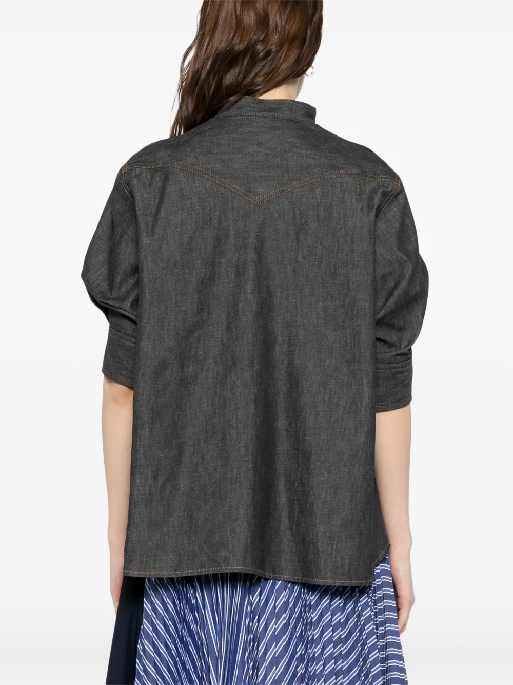 sacai Top met vlakken Blauw