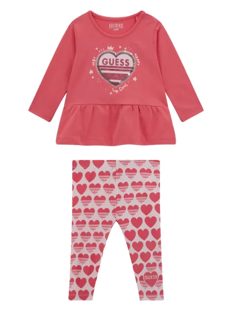 guess kids set de pantalones con logo estampado