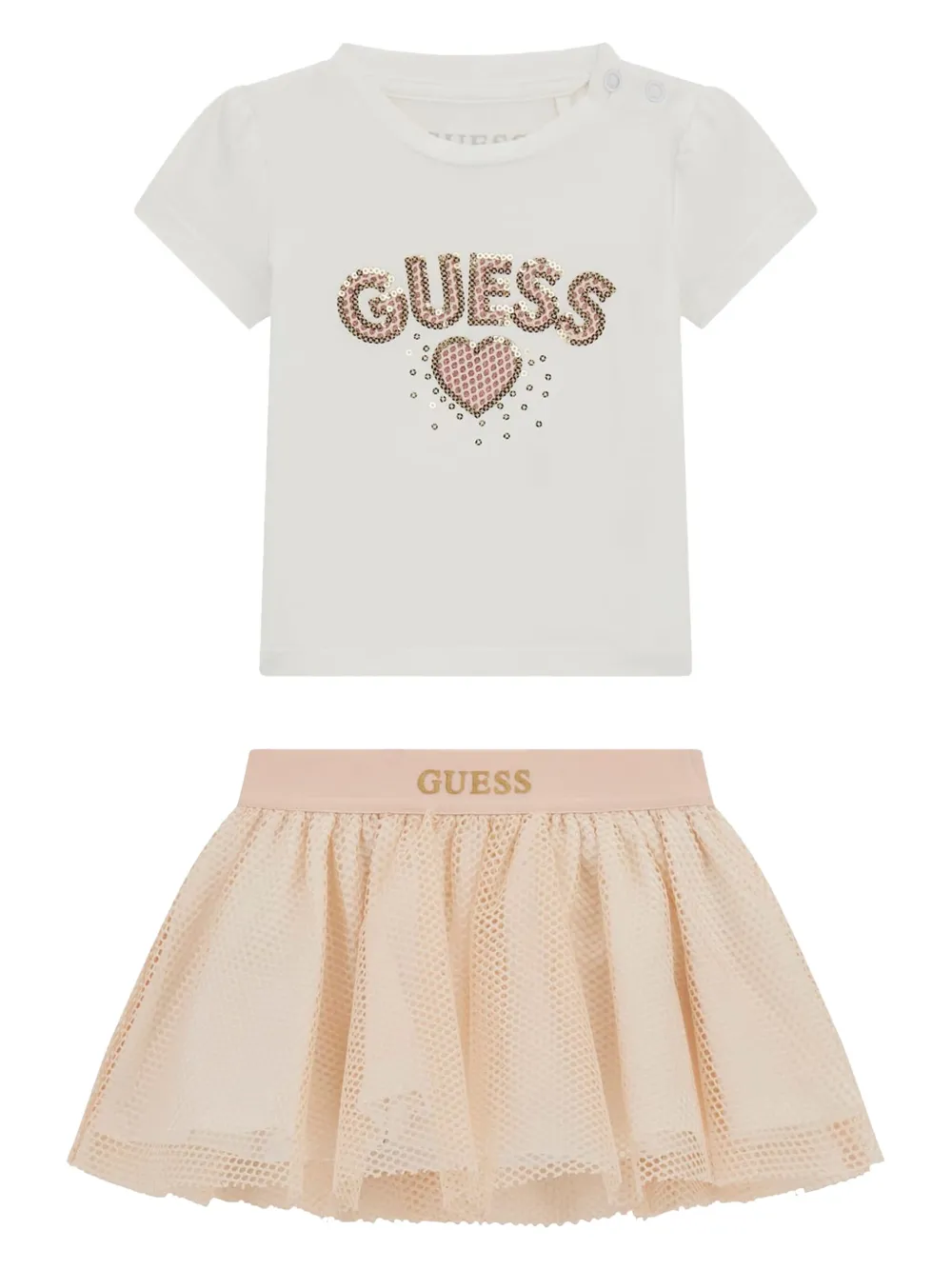 Guess kids Rok met logoband Wit