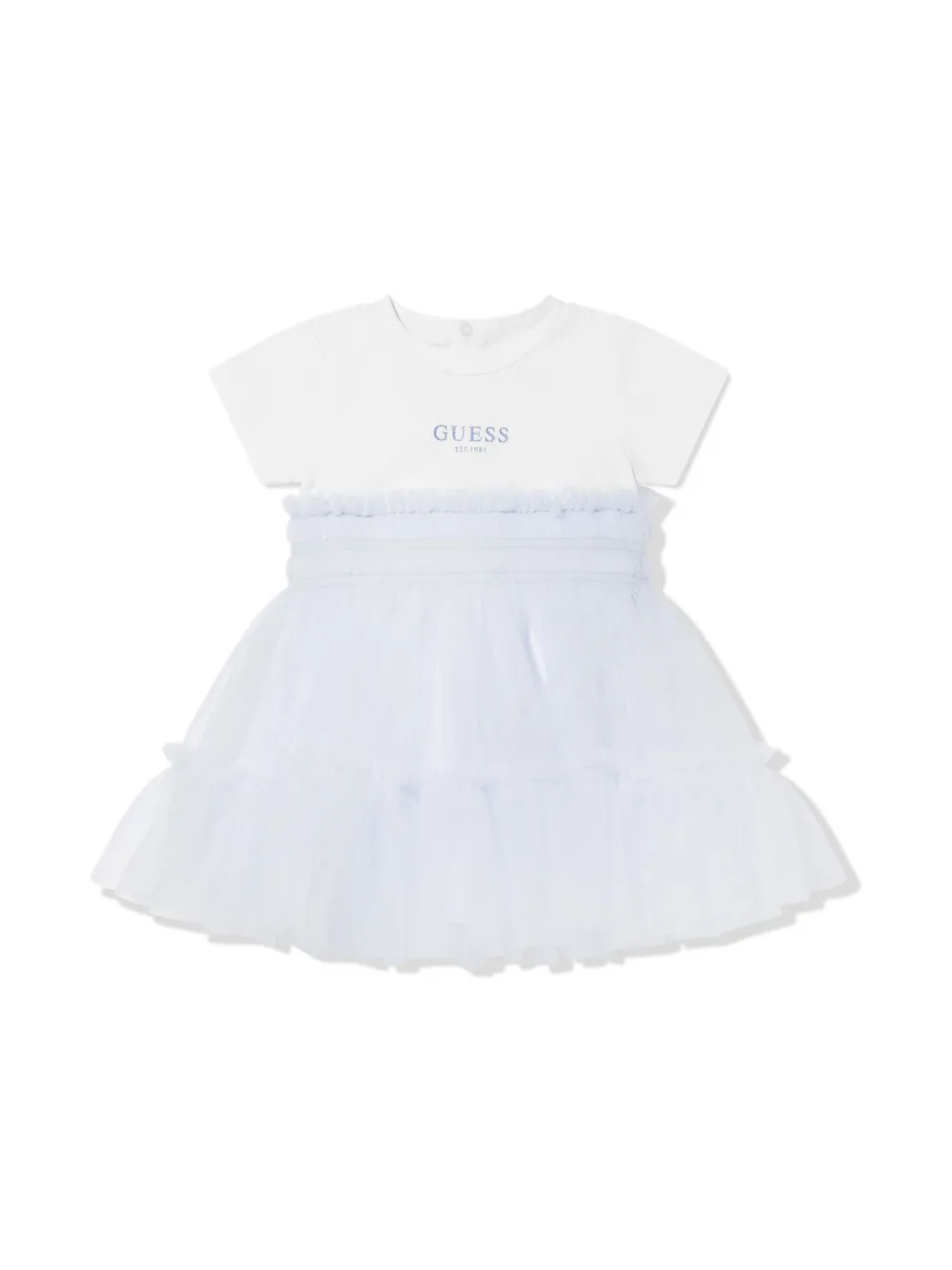 guess kids logo-print dress - Wit