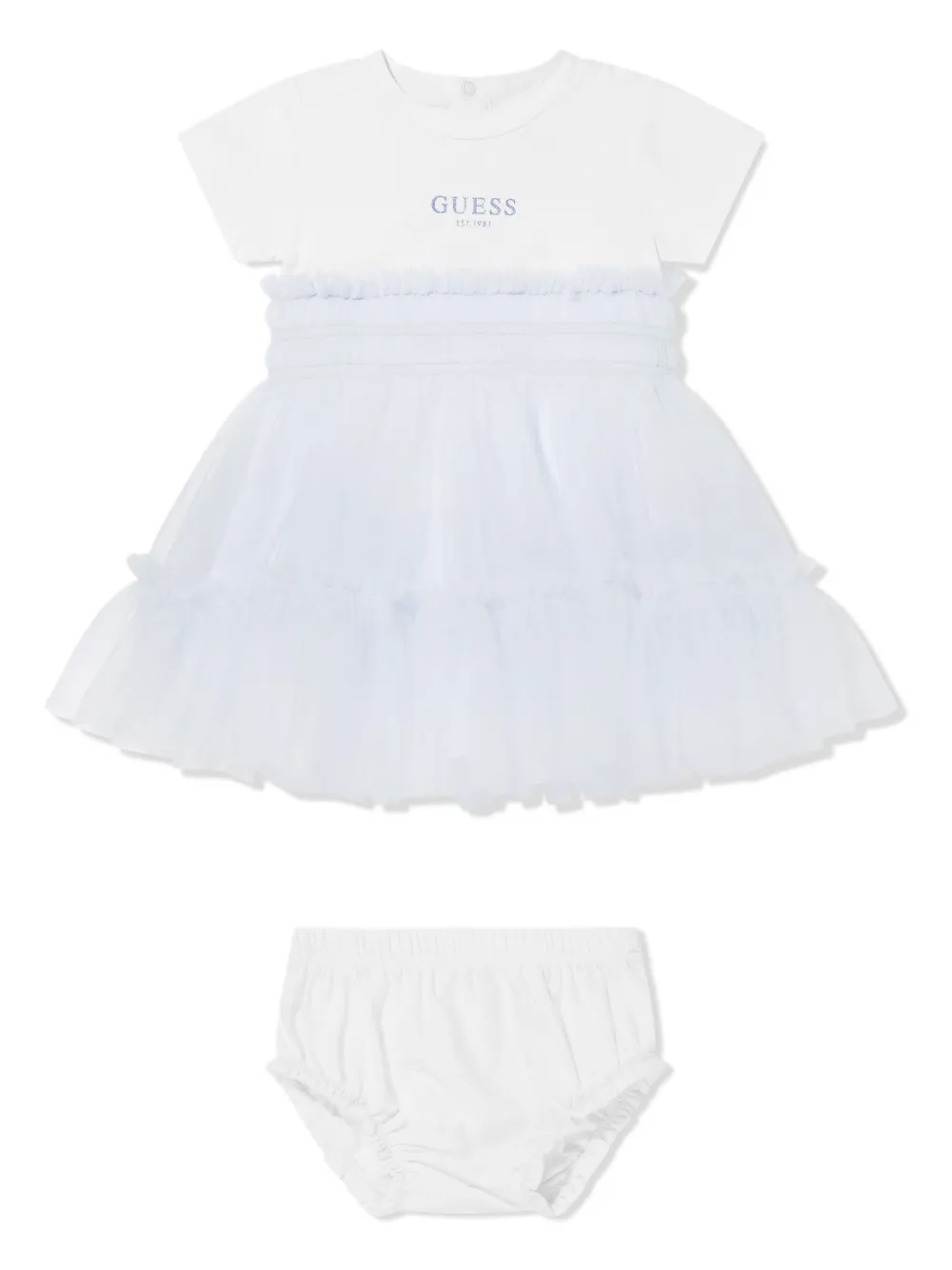 Guess kids Jurk met logoprint Wit