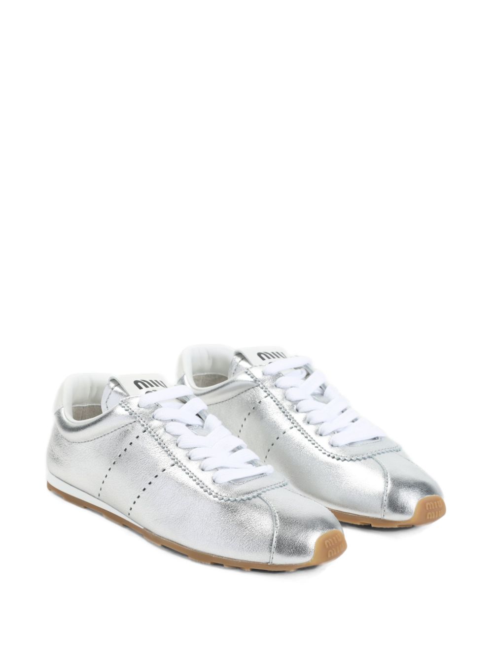 Miu Miu leather sneakers - Zilver