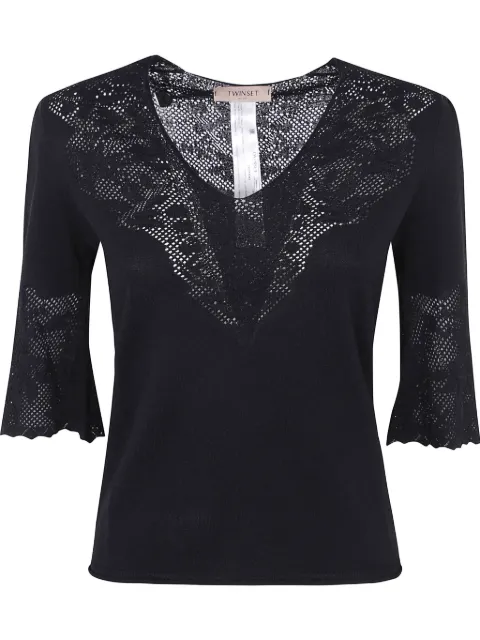 TWINSET playera con detalle calado