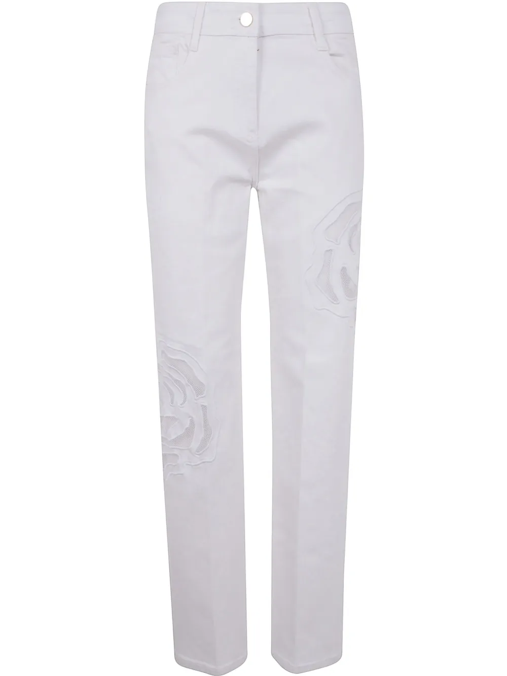 floral-embroidery jeans