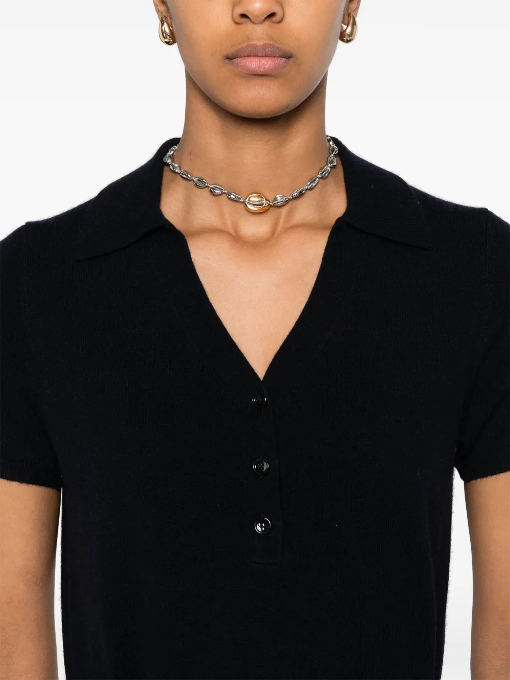 knitted polo top
