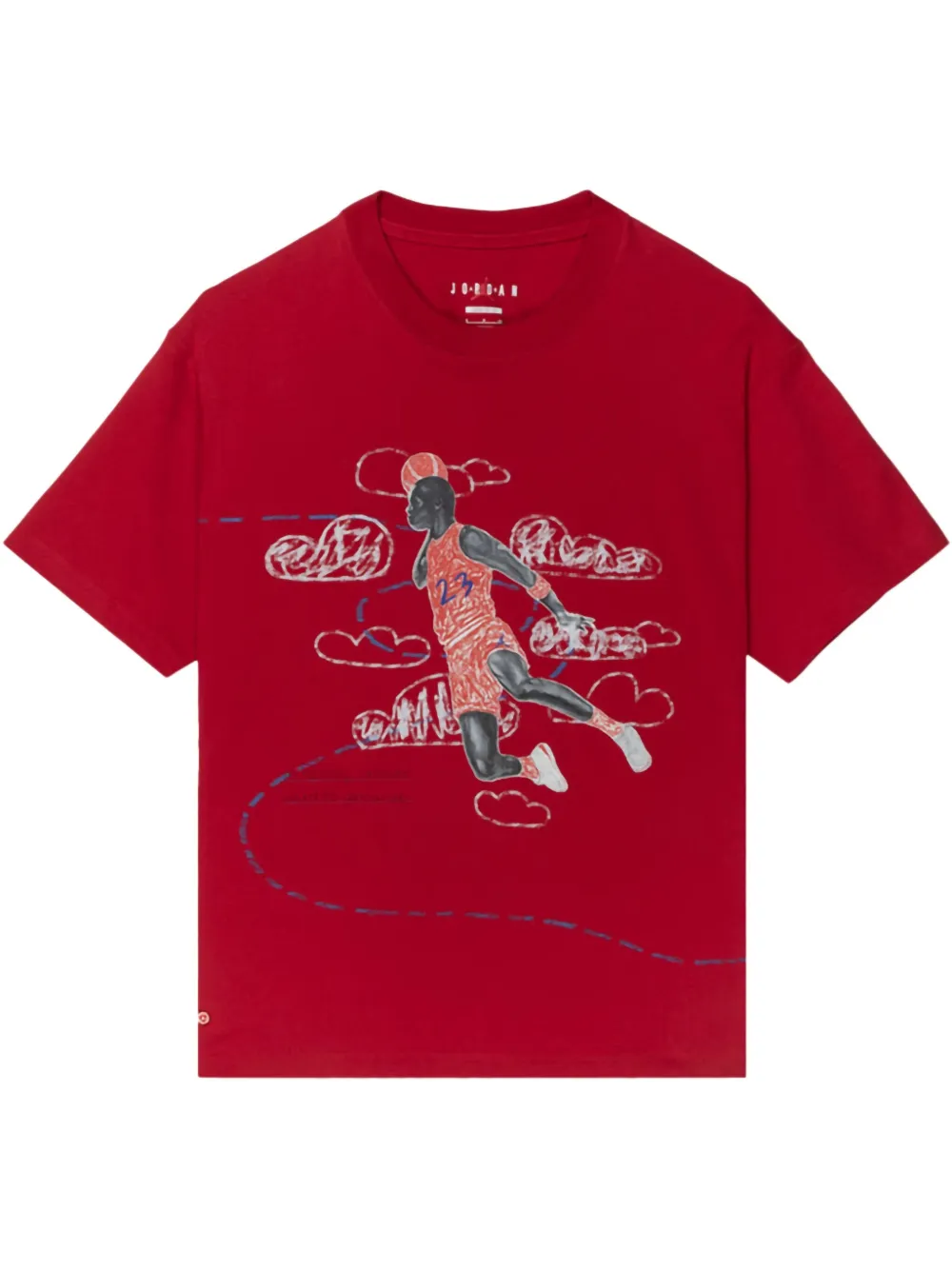 Jordan x Parker Duncan "Red" T-shirt met print Rood