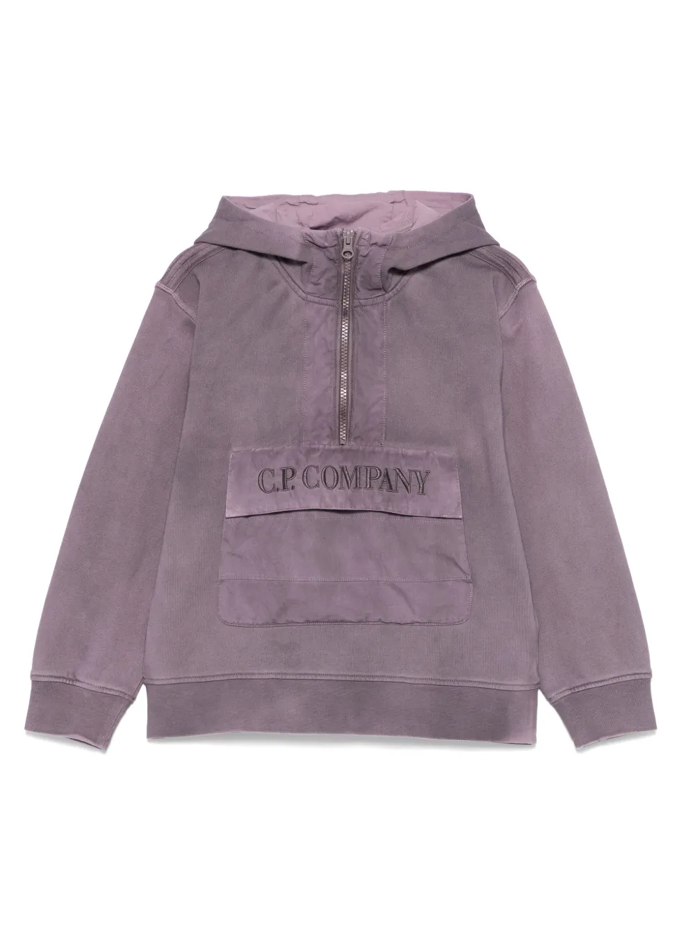 C.P. Company Kids Hoodie met geborduurd logo Paars