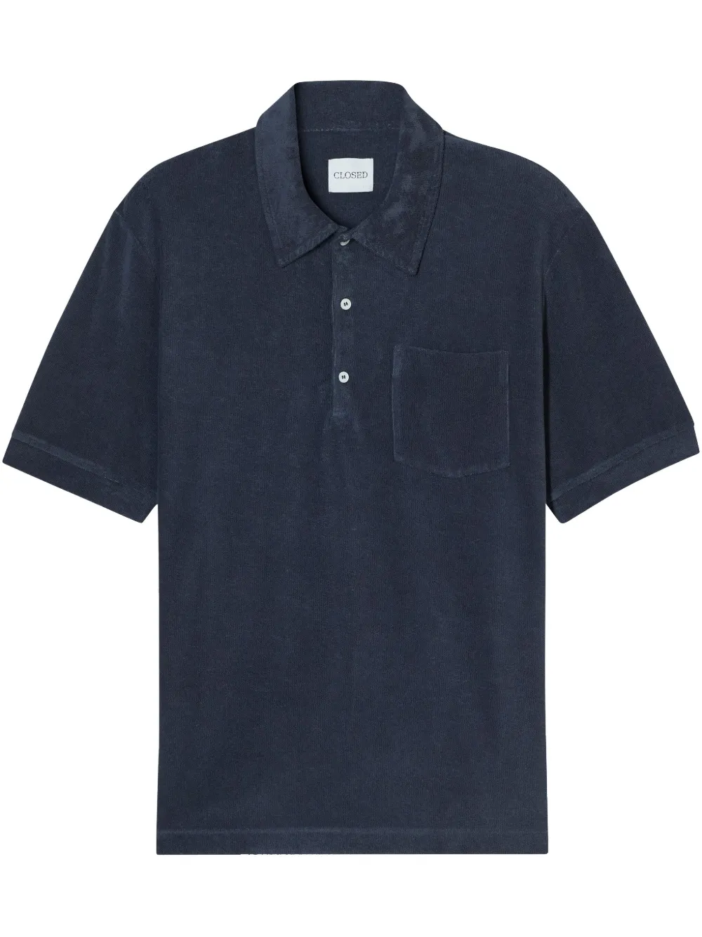 Closed Poloshirt met opgestikte zak Blauw