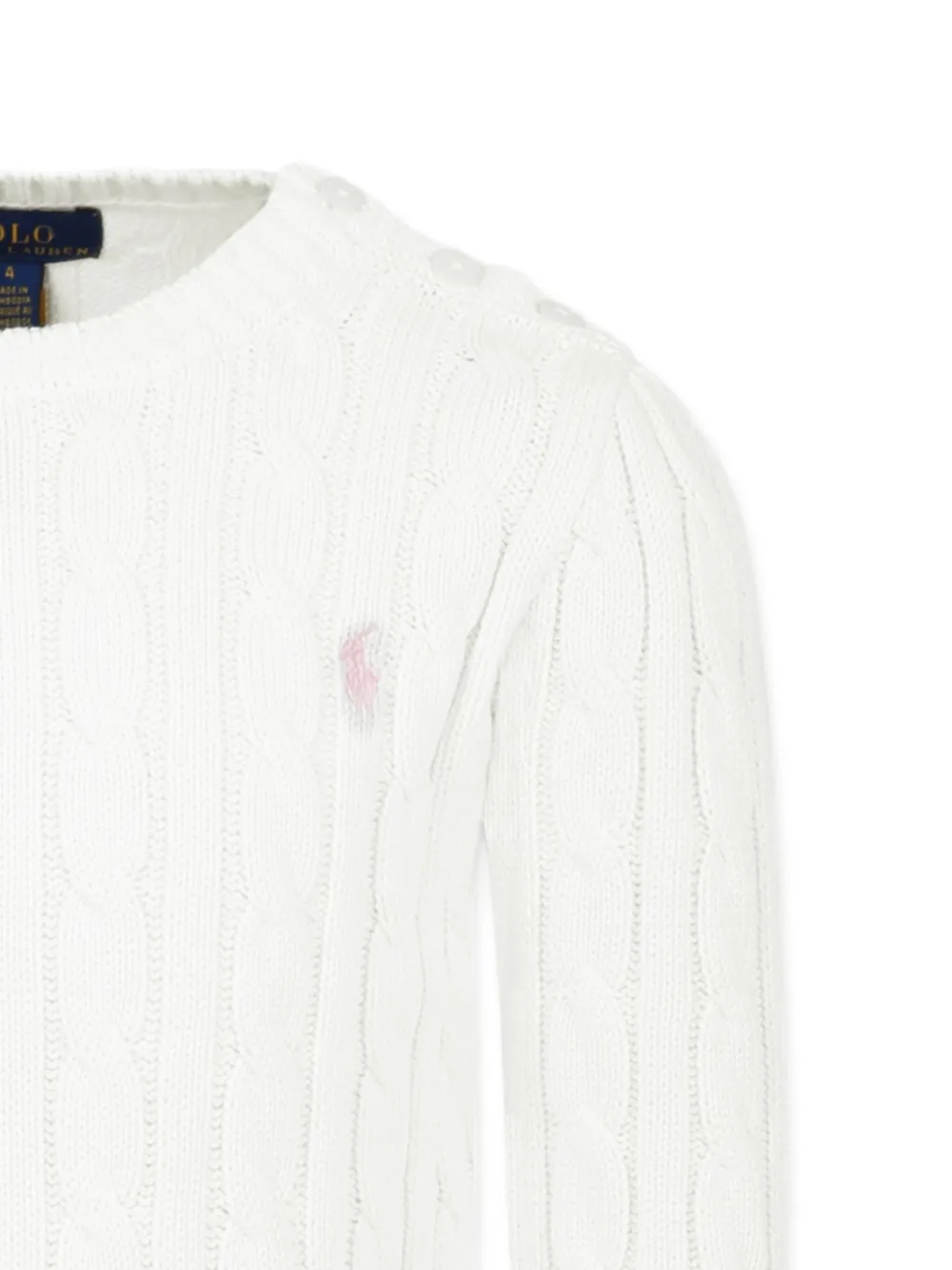 POLO RALPH LAUREN KIDS Kabelgebreide trui Wit