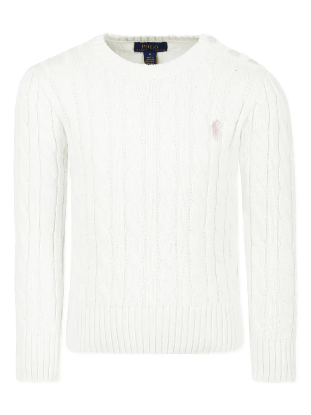 POLO RALPH LAUREN KIDS Kabelgebreide trui Wit