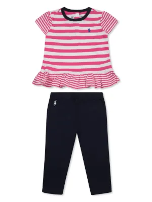 Polo ピンク ネイビー パンツ セット POLO RALPH LAUREN KIDS パンツ セット | ピンク | FARFETCH JP