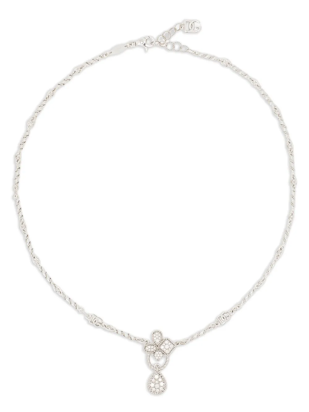 Dolce & Gabbana Easy ダイヤモンド ネックレス 18Kホワイトゴールド - シルバートーン Dolce & Gabbana Easy ダイヤモンド ネックレス 18Kホワイトゴールド - シルバートーン