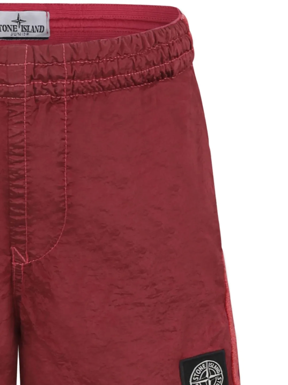 Stone Island Junior Zwembroek met logo-label Rood