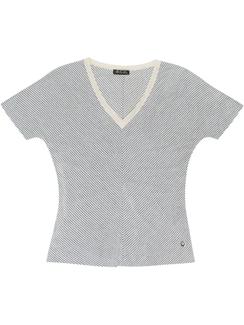 T-shirt en soie à rayures - Loro Piana - Modalova