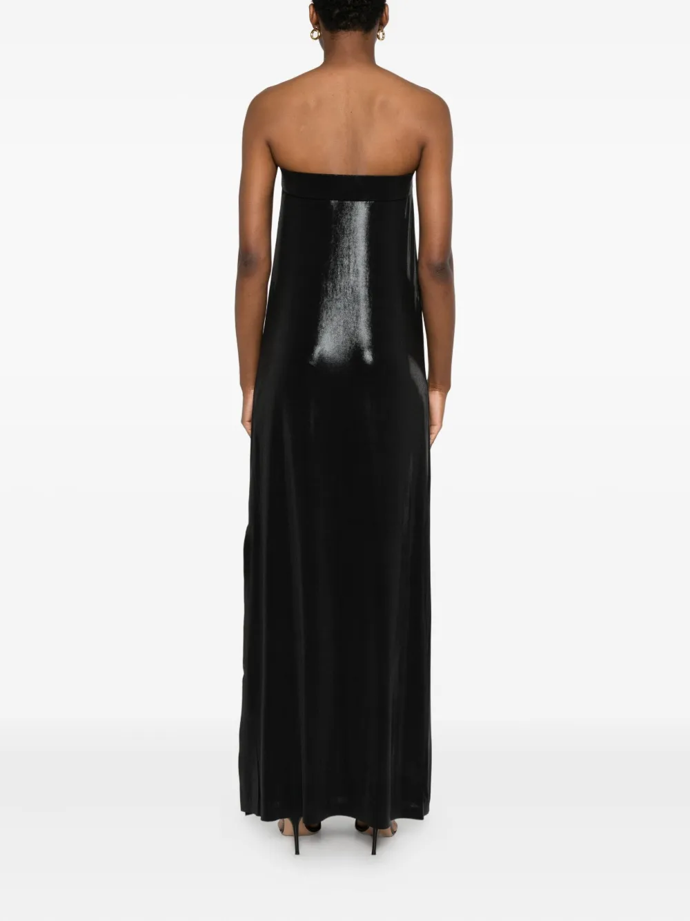 Norma Kamali Strapless maxi-jurk Zwart