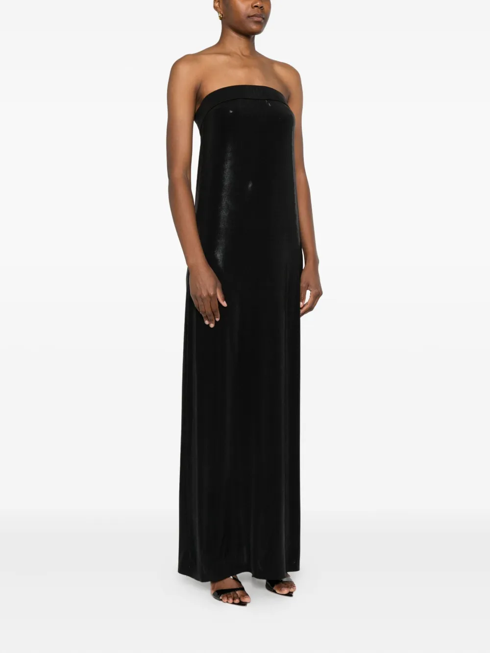 Norma Kamali Strapless maxi-jurk Zwart