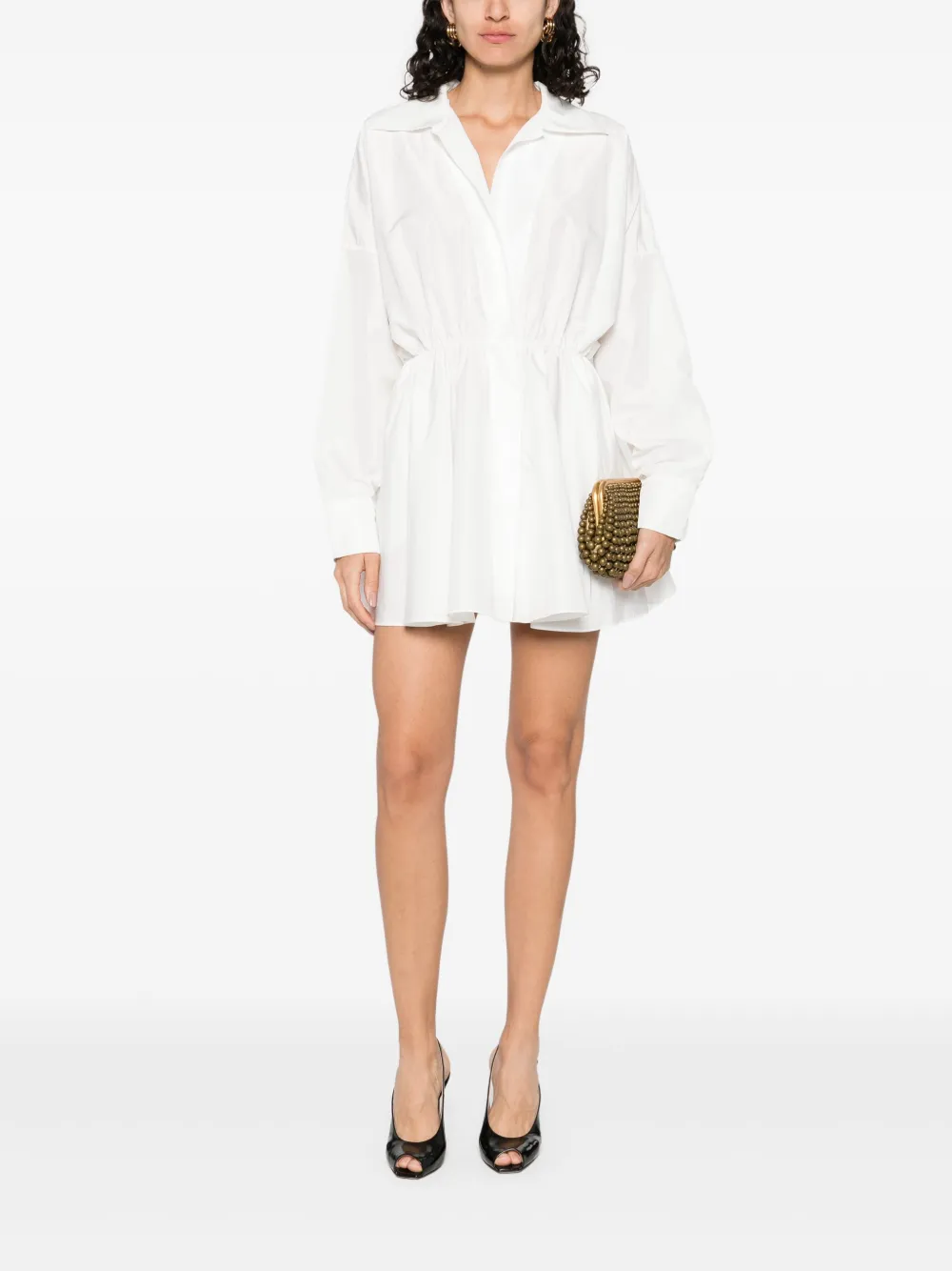 Norma Kamali mini shirt dress - Wit