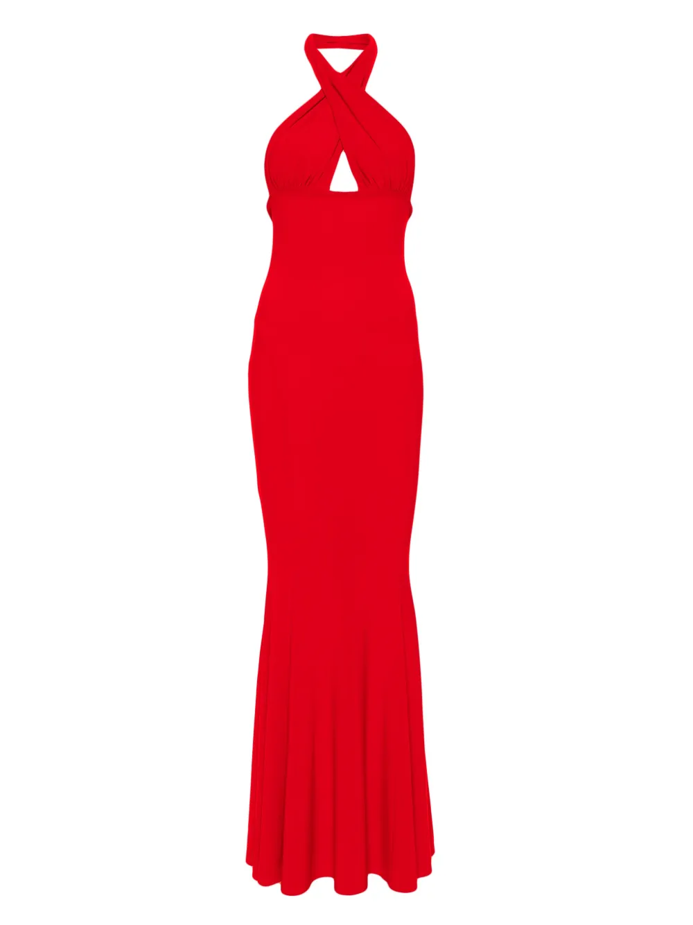 Norma Kamali cross halterneck gown | Red | Image 1