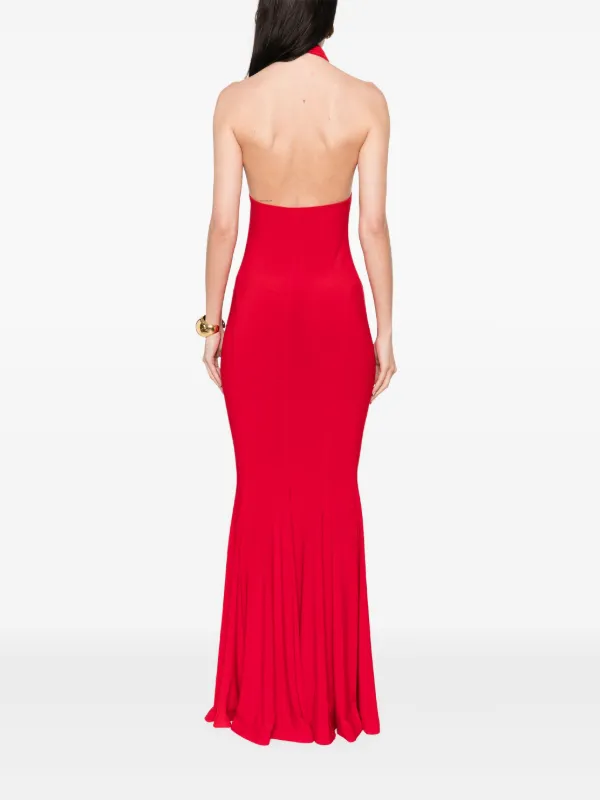 strapless open back dress Norma Kamali Strapless Tailored Side Slit Gown main image 0