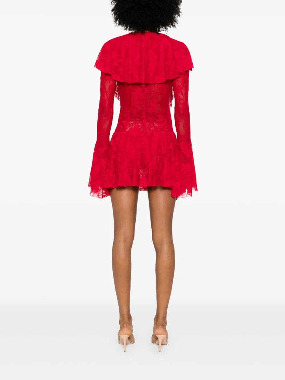 Norma Kamali V-neck Ruffled Mini Dress