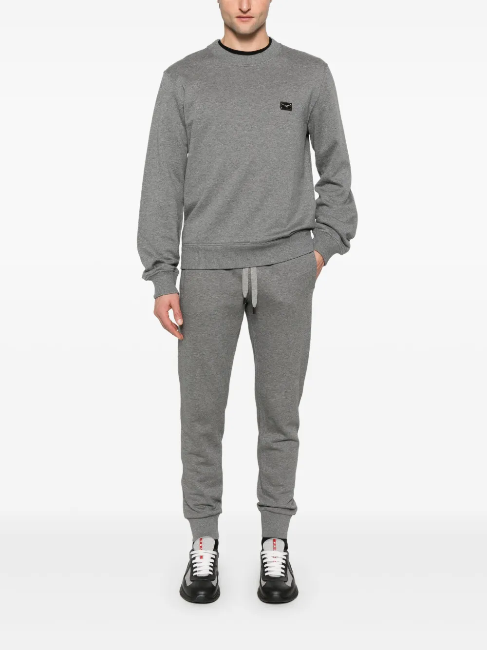 dolce&gabbana Dolce & Gabbana Sweater met logoplakkaat - Grijs