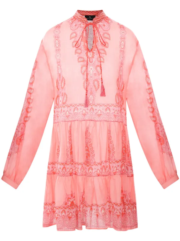 【ETRO】ペイズリー プリント ミニ ドレス ETRO ペイズリー ミニドレス | レッド | FARFETCH JP