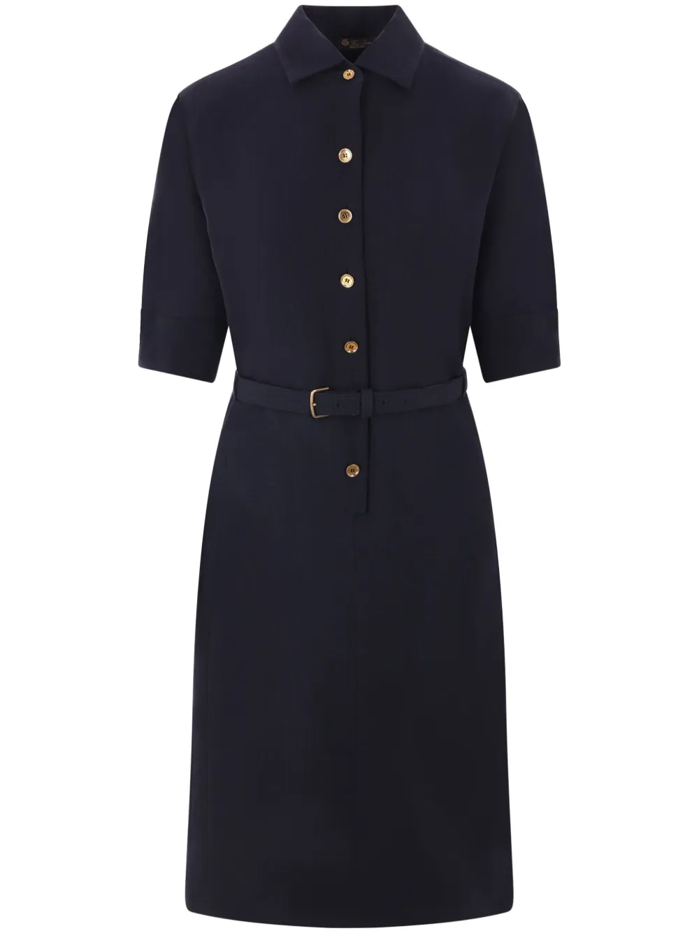Loro Piana Carmen jurk met ceintuur Blauw