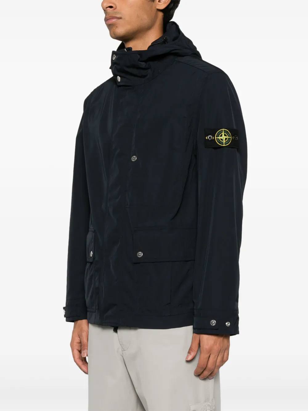 Stone Island Jack met Compass-logopatch Blauw