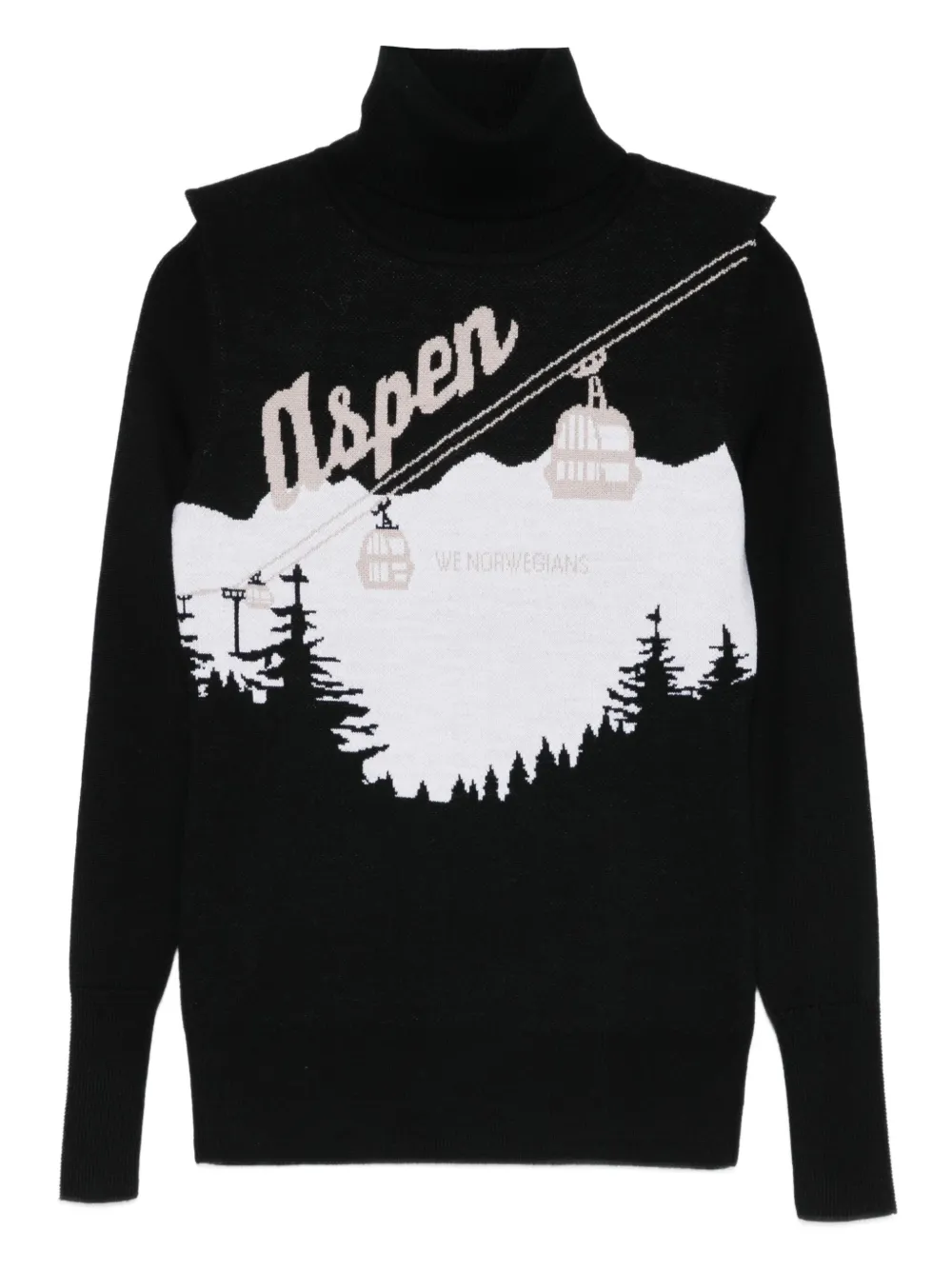 We Norwegians roll-neck top - Schwarz