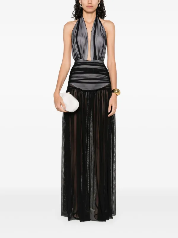 chinese dress ladies RESIN SHIRRED MAXI DRESS BLACK | Chosen by Tuchuzy