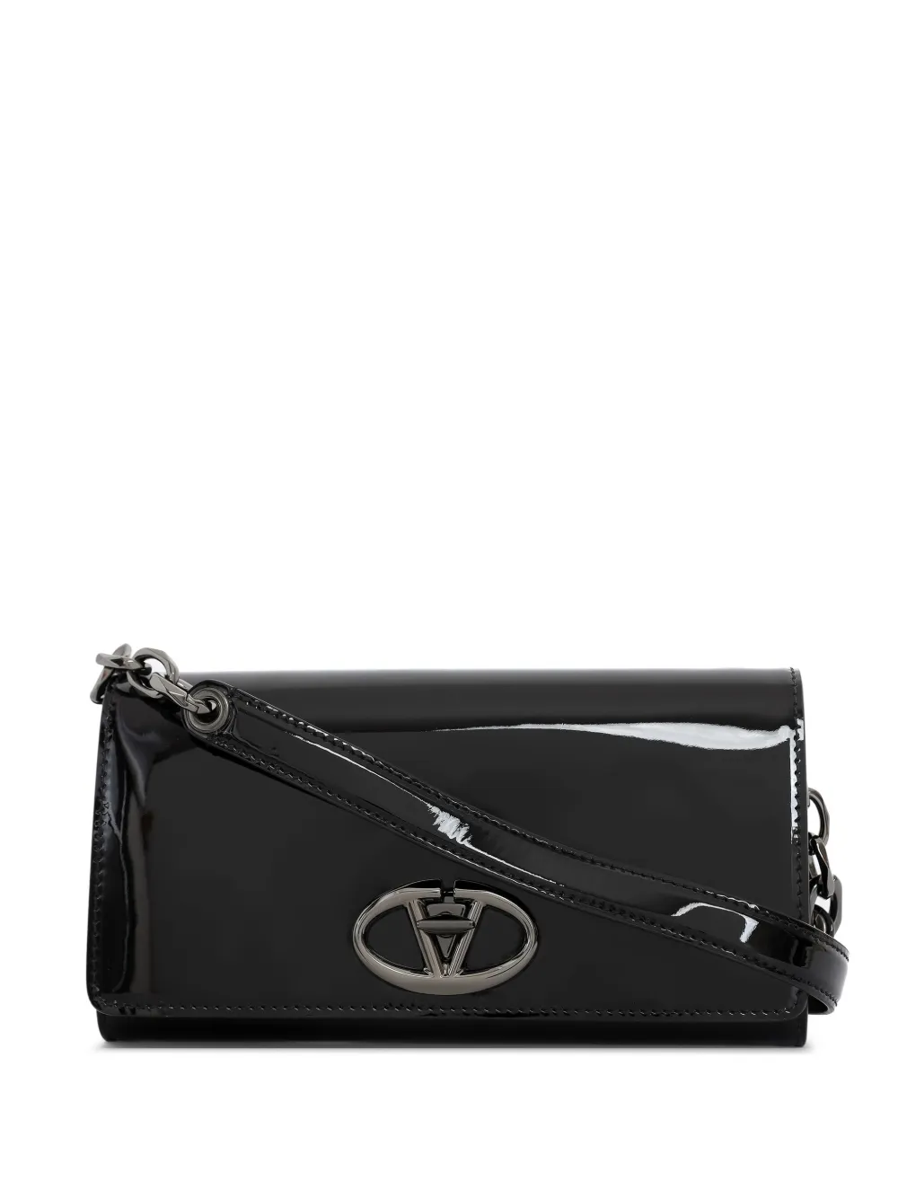Valentino Garavani Borsa a tracolla con applicazione VLOGO - Nero