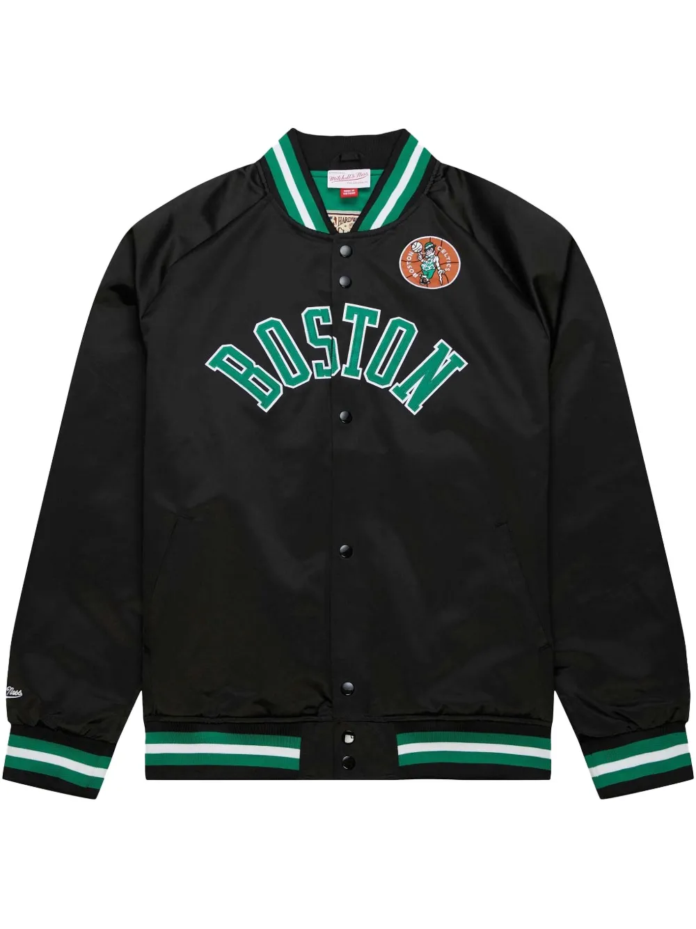 Mitchell & Ness NBA Celtics Vintage Logo "Black" lightweight satin jacket | Black | Image 1