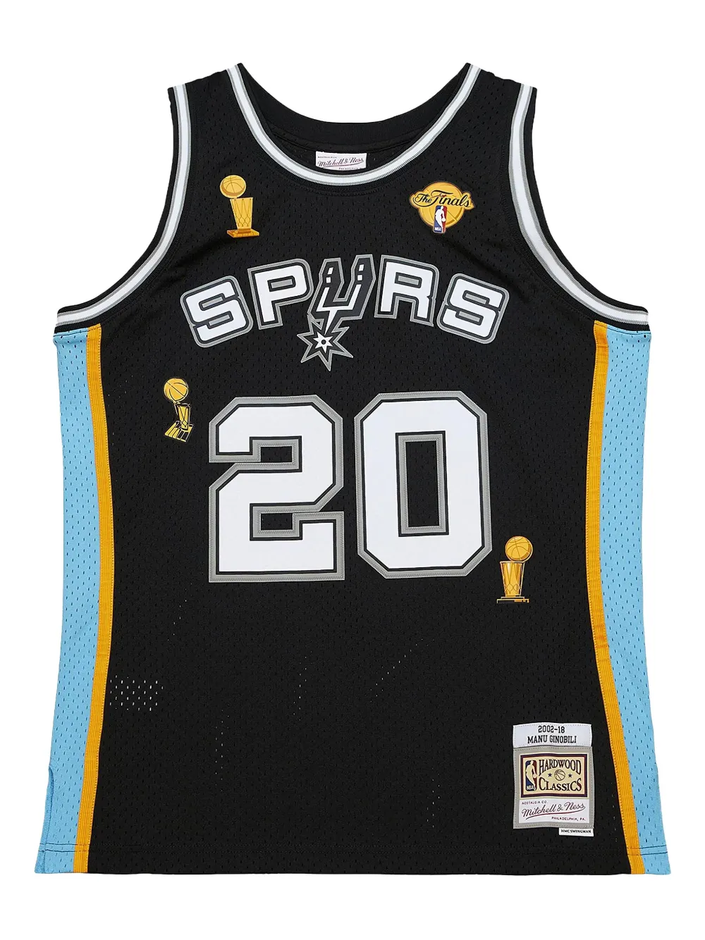 Mitchell & Ness x San Antonio Spurs 2002 Number Retirement Manu Ginobili tank top Zwart