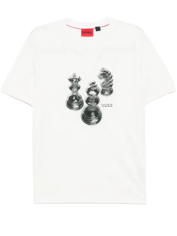 ☆HUGO Dischach グラフィック ロゴ T シャツ☆ HUGO Dischach T恤| 白色| FARFETCH CN