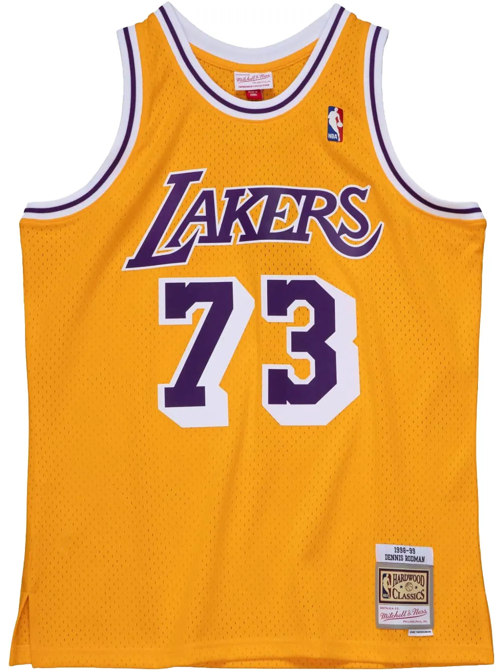 Mitchell & Ness 1998/99 Dennis Rodman Los Angeles Lakers Swingman Player jersey | Yellow | Image 1