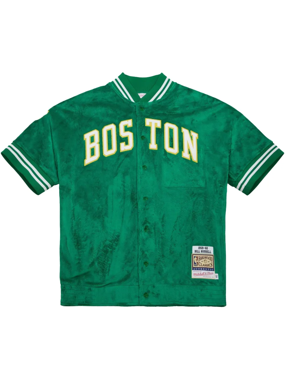 Mitchell & Ness Boston Celtics 1959/60 Bill Russell シューティング シャツ - グリーン Mitchell & Ness Boston Celtics 1959/60 Bill Russell シューティング シャツ - グリーン