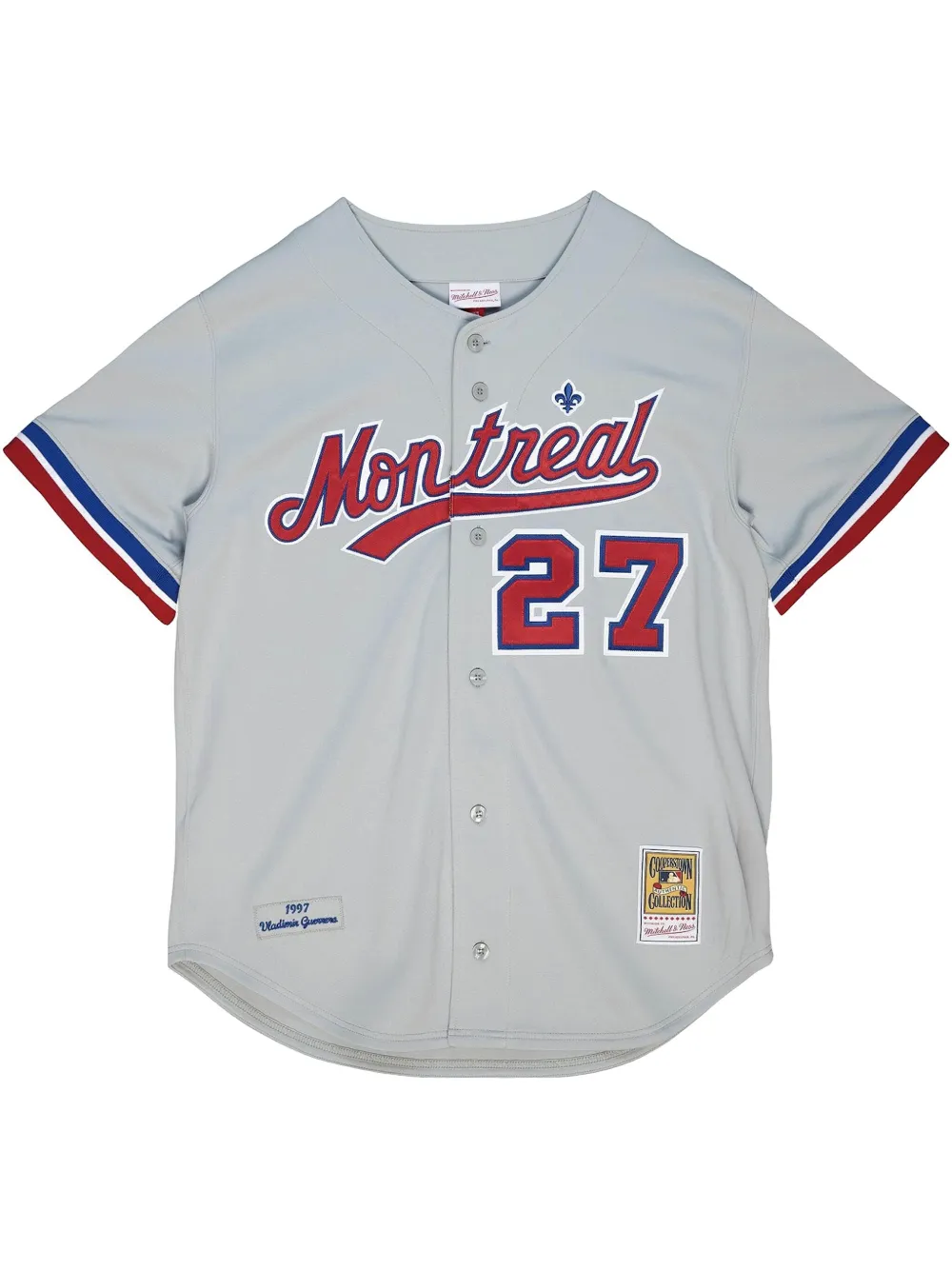 Mitchell & Ness MLB 몬트리올 엑스포스 쿠퍼스타운 "그레이/레드" 어센틱 저지 탑 | 그레이 | Image 1