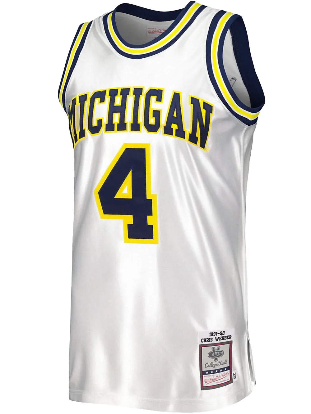Mitchell & Ness 1991-1992 Chris Webber Michigan Wolverines スウィングマン レプリカ ジャージ | ホワイト | Image 1